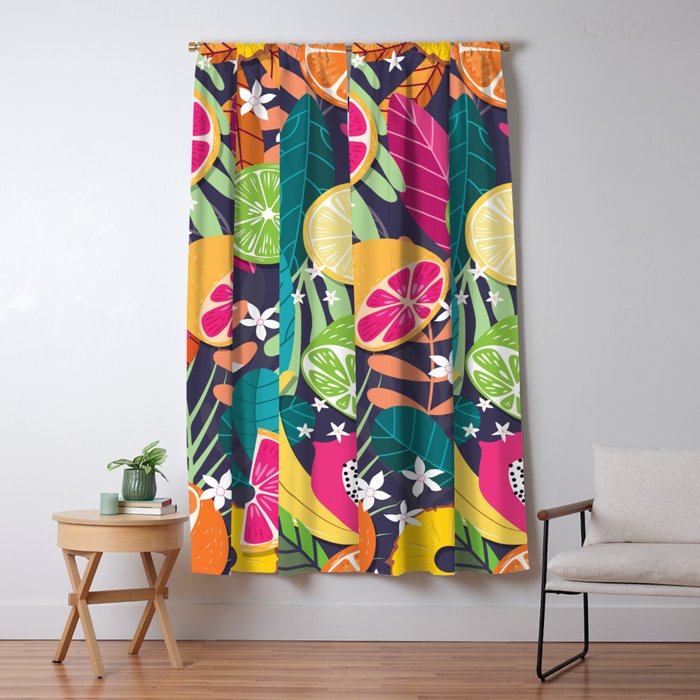 Tropical fruit pattern 03 Window Curtain Gallery Image 5