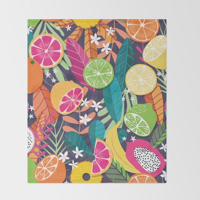 Tropical fruit pattern 03 Throw Blanket Gallery Image 2