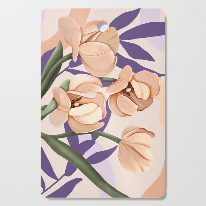 Large pink flowers MP3 Cutting Board Gallery Image 1