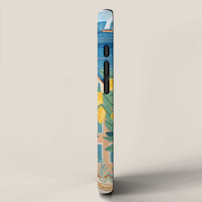 Travel poster woman on the Amalfi coast Italy iPhone Case Gallery Image 2