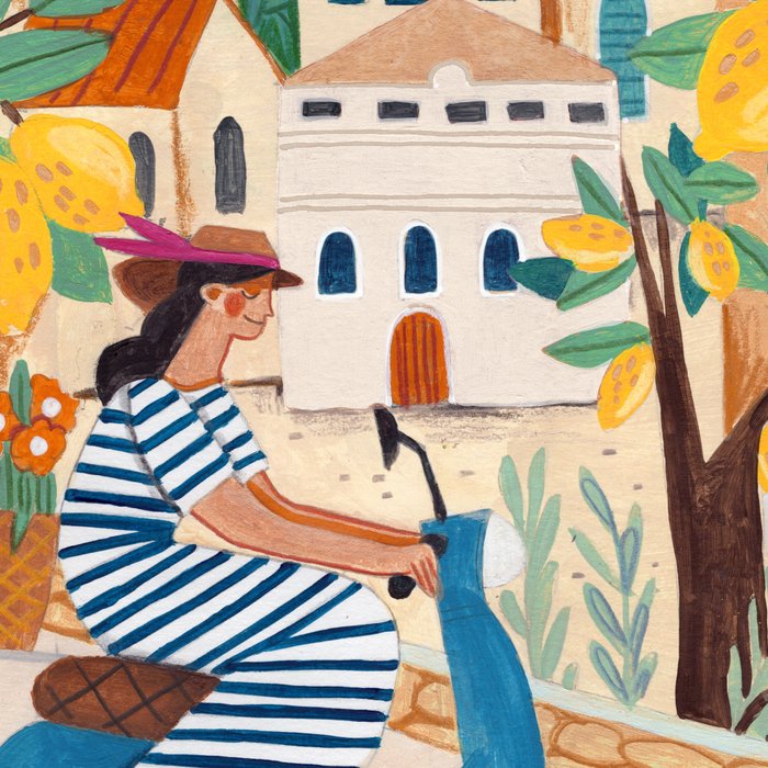 Travel poster woman on the Amalfi coast Italy Coffee Mug Gallery Image 2