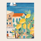 Travel poster woman on the Amalfi coast Italy Notebook Gallery Image 4