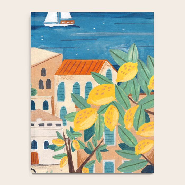 Travel poster woman on the Amalfi coast Italy Notebook Gallery Image 4