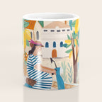 Travel poster woman on the Amalfi coast Italy Coffee Mug Gallery Image 4
