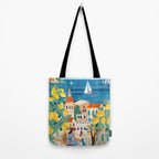 Travel poster woman on the Amalfi coast Italy Tote Bag Gallery Image 2