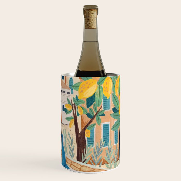 Travel poster woman on the Amalfi coast Italy Wine Chiller Gallery Image 3