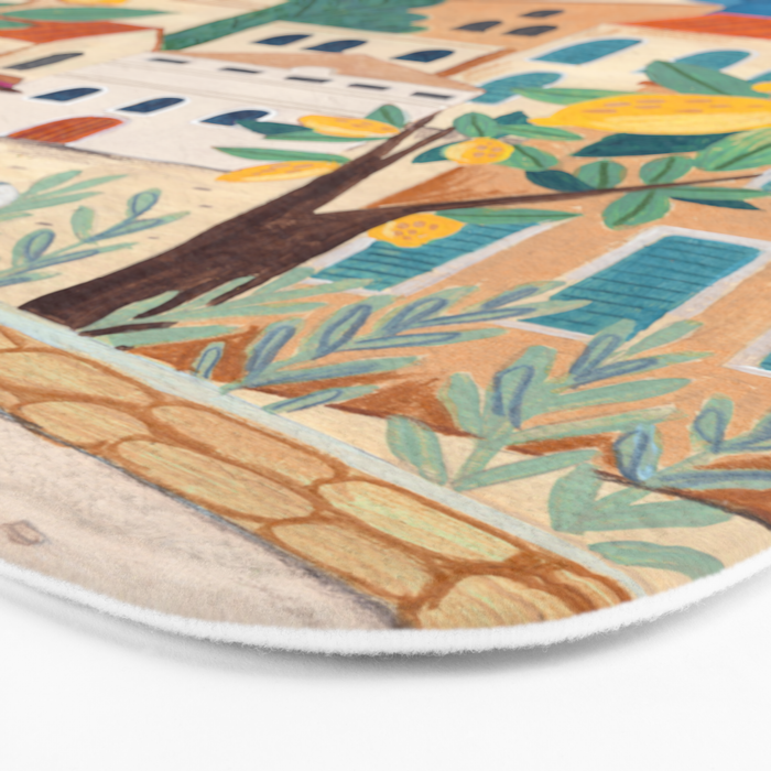 Travel poster woman on the Amalfi coast Italy Bath Mat Gallery Image 3