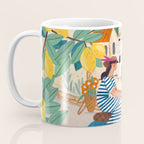 Travel poster woman on the Amalfi coast Italy Coffee Mug Gallery Image 3