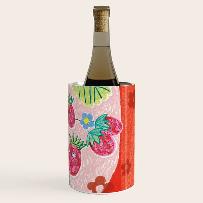 Sweet Strawberry Plant Friends in Red & Pink Wine Chiller Gallery Image 3