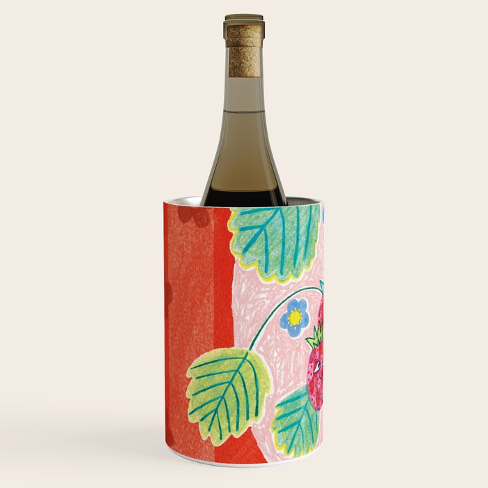 Sweet Strawberry Plant Friends in Red & Pink Wine Chiller Gallery Image 2