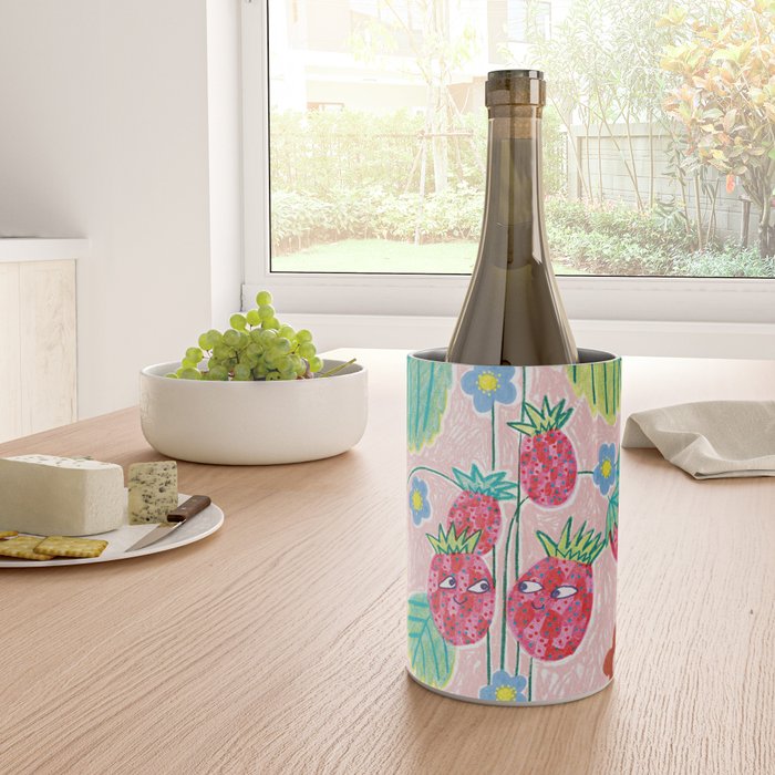 Sweet Strawberry Plant Friends in Red & Pink Wine Chiller Gallery Image 4
