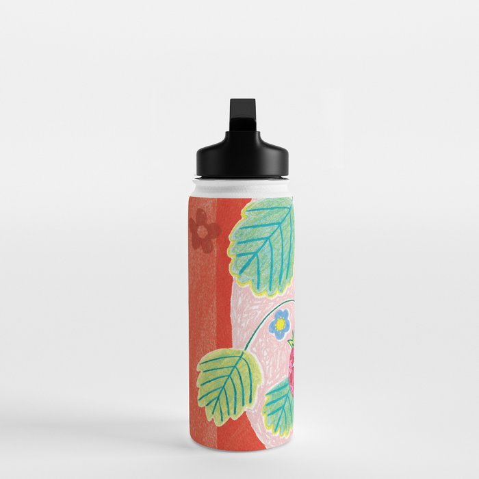 Sweet Strawberry Plant Friends in Red & Pink Water Bottle Gallery Image 3