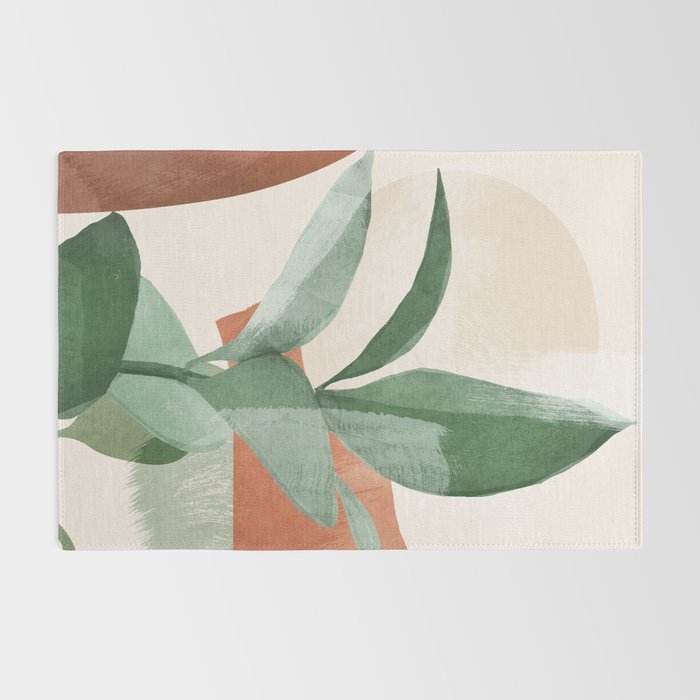 Modern Abstract Art Plant 3 Rug Gallery Image 2