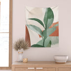 Modern Abstract Art Plant 3 Wall Tapestry Gallery Image 2