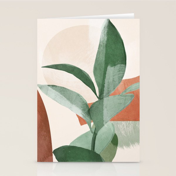 Modern Abstract Art Plant 3 Stationery Card Gallery Image 1