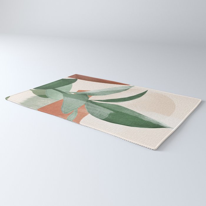Modern Abstract Art Plant 3 Rug Gallery Image 3