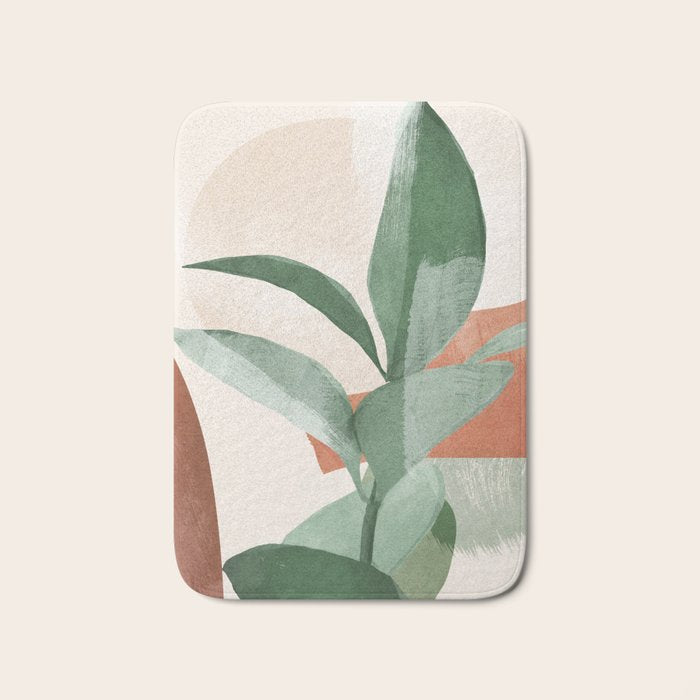 Modern Abstract Art Plant 3 Bath Mat Gallery Image 1