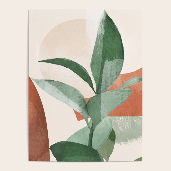 Modern Abstract Art Plant 3 Poster Gallery Image 1