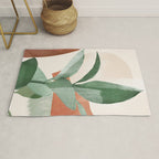Modern Abstract Art Plant 3 Rug Gallery Image 1