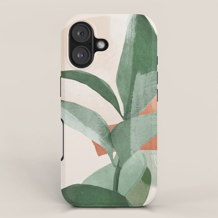 Modern Abstract Art Plant 3 iPhone Case Gallery Image 1