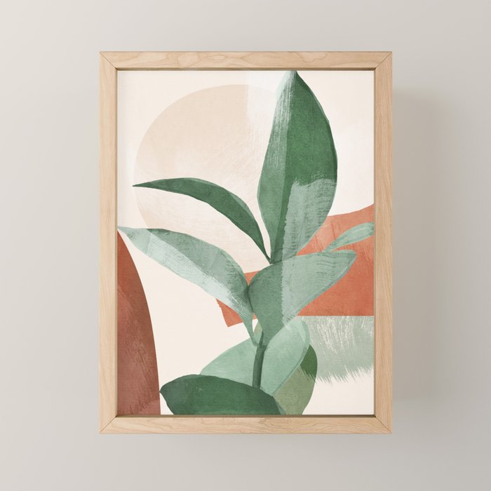 Modern Abstract Art Plant 3 Mini Art Print Gallery Image 1