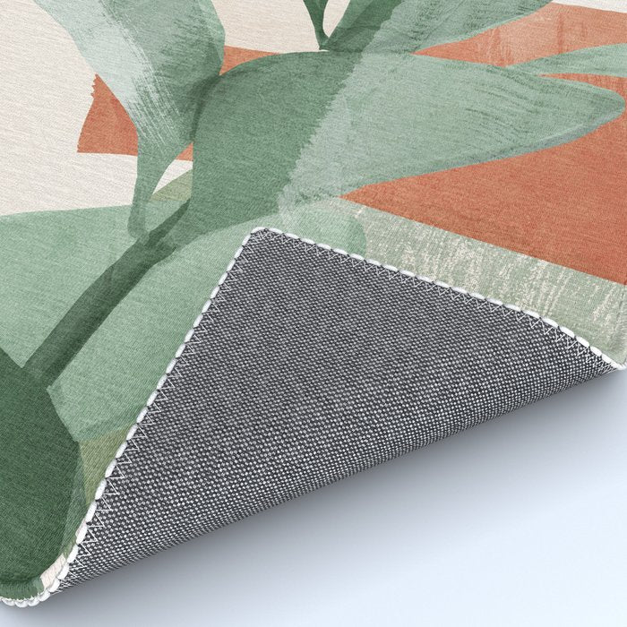 Modern Abstract Art Plant 3 Rug Gallery Image 4