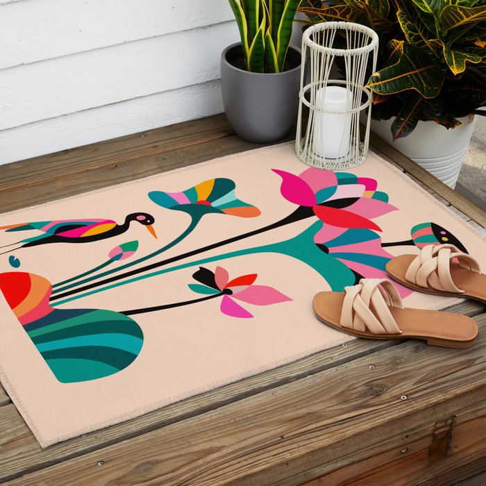 Modern Lotus Outdoor Rug Gallery Image 2