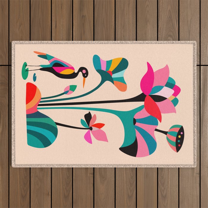 Modern Lotus Outdoor Rug Gallery Image 1