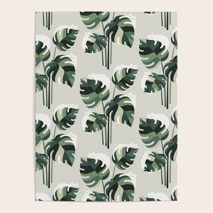 Cat and Plant 11 Pattern Poster Gallery Image 4
