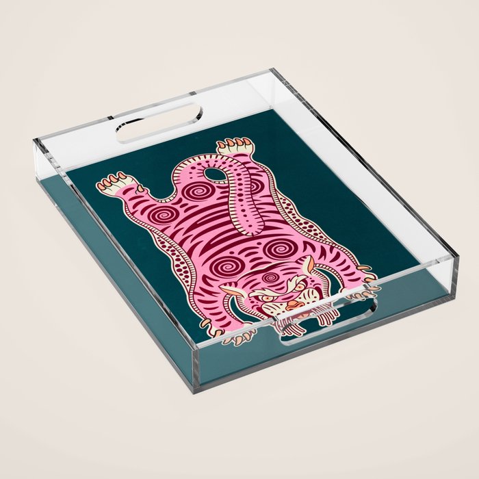 King Of The Jungle 02: Pink Tiger Edition Acrylic Tray Gallery Image 1