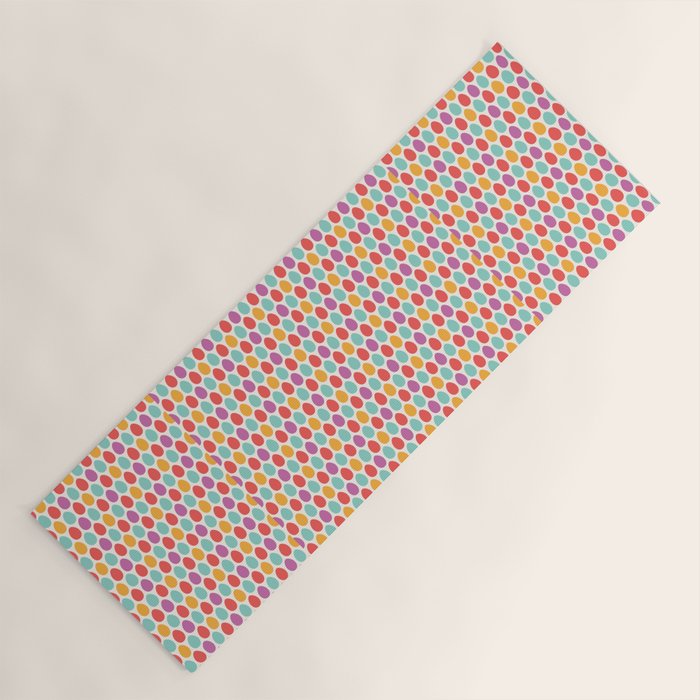 Modern colorful artistic teal pink orange easter eggs pattern Yoga Mat Gallery Image 1