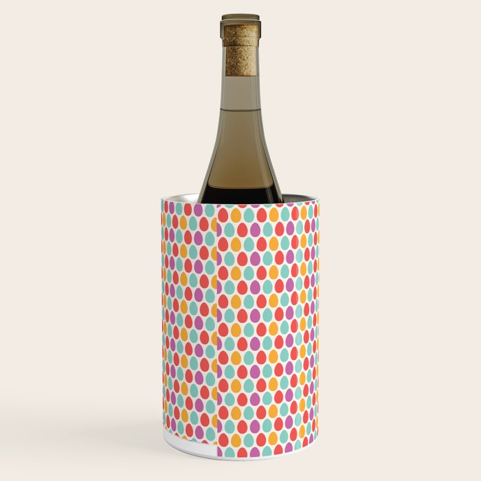 Modern colorful artistic teal pink orange easter eggs pattern Wine Chiller Gallery Image 2