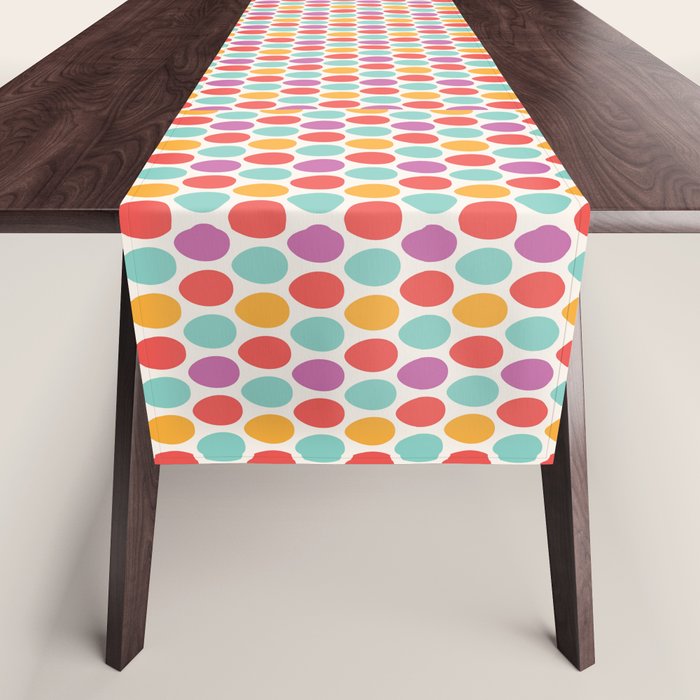 Modern colorful artistic teal pink orange easter eggs pattern Table Runner Gallery Image 1