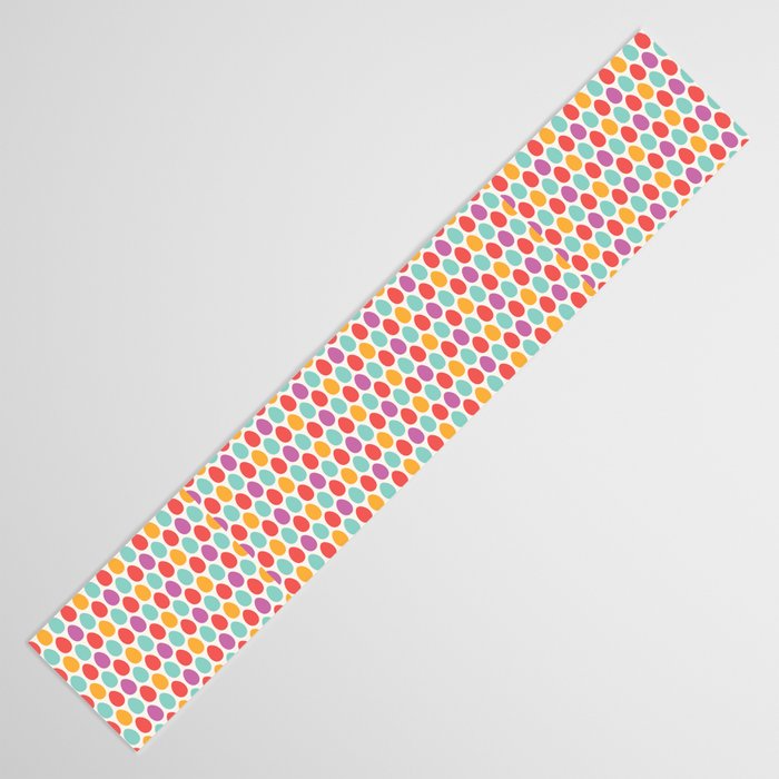 Modern colorful artistic teal pink orange easter eggs pattern Table Runner Gallery Image 3