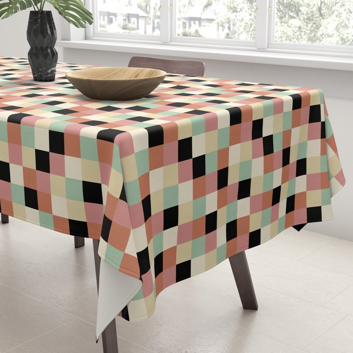 Bold Retro Checks Pattern - Small XXXIV Tablecloth Gallery Image 3