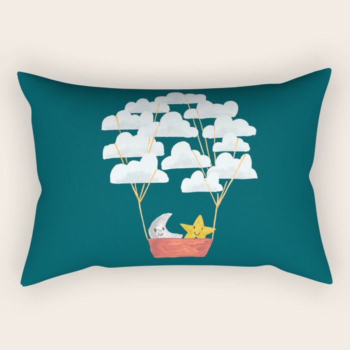 Hot cloud baloon - moon and star Rectangular Pillow Gallery Image 2