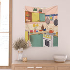 Retro kitchen Wall Tapestry Gallery Image 2