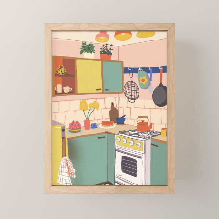 Retro kitchen Mini Art Print Gallery Image 1