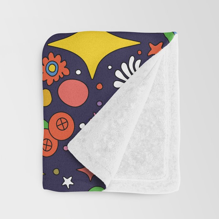 60s 70s psychedelic Modern Christmas Confetti Pattern Throw Blanket Gallery Image 3