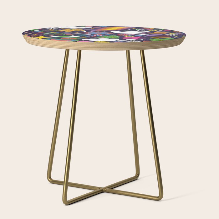 60s 70s psychedelic Modern Christmas Confetti Pattern Side Table Gallery Image 1