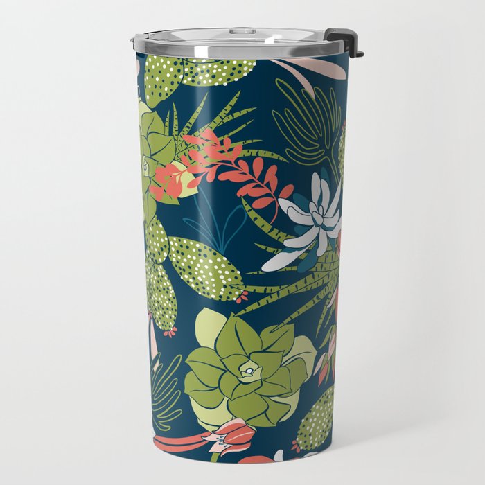 Succulent Garden Navy Travel Mug Gallery Image 2