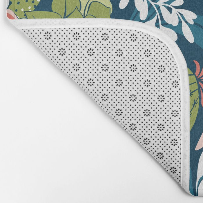 Succulent Garden Navy Bath Mat Gallery Image 2