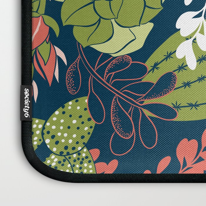 Succulent Garden Navy Laptop Sleeve Gallery Image 3