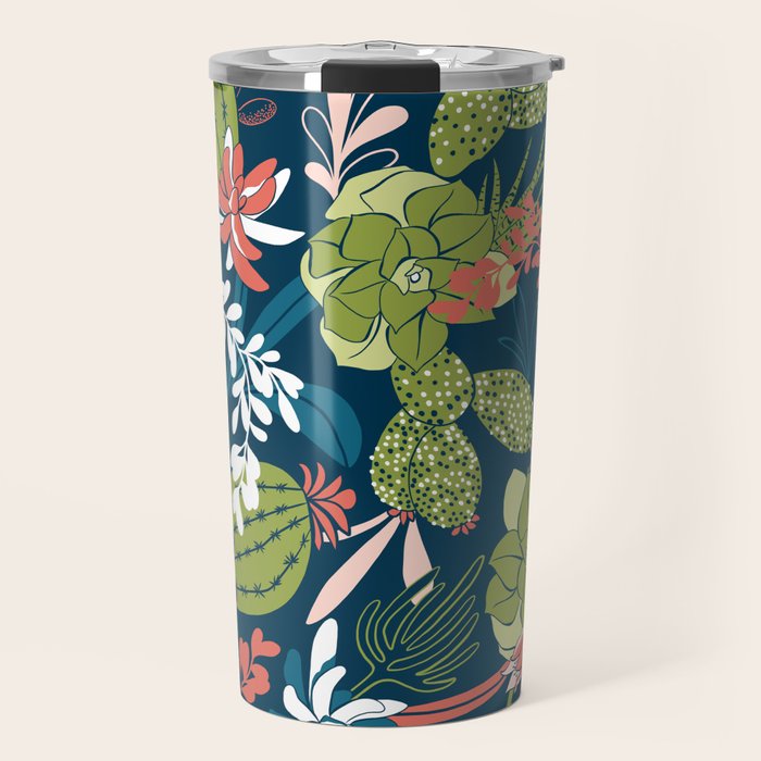 Succulent Garden Navy Travel Mug Gallery Image 1