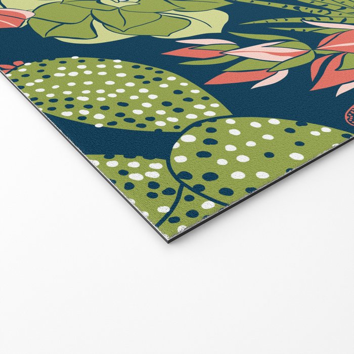 Succulent Garden Navy Welcome Mat Gallery Image 2
