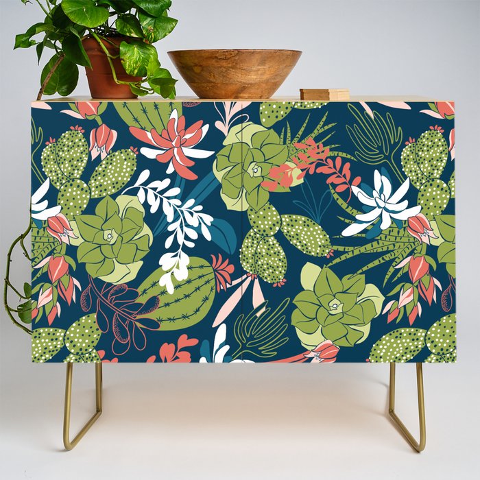 Succulent Garden Navy Credenza Gallery Image 1