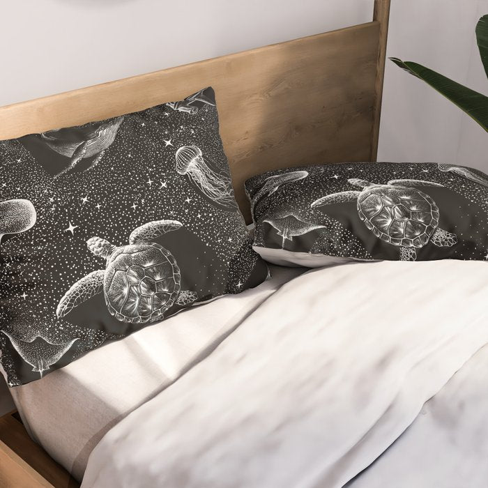 Cosmic Ocean (Black Version) Pillow Sham Gallery Image 2