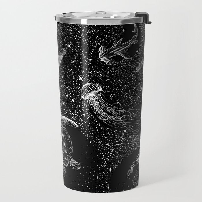 Cosmic Ocean (Black Version) Travel Mug Gallery Image 2
