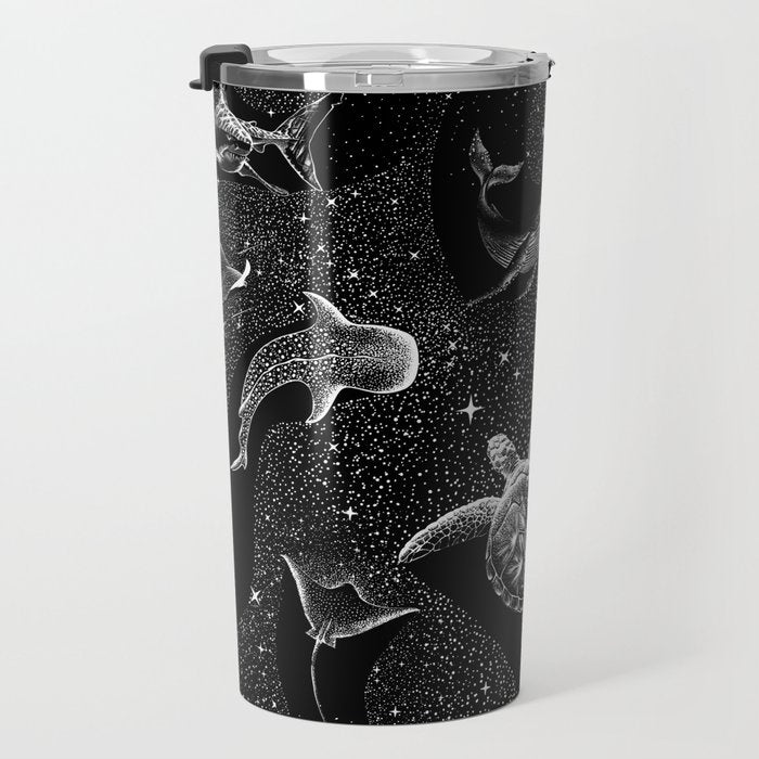 Cosmic Ocean (Black Version) Travel Mug Gallery Image 3