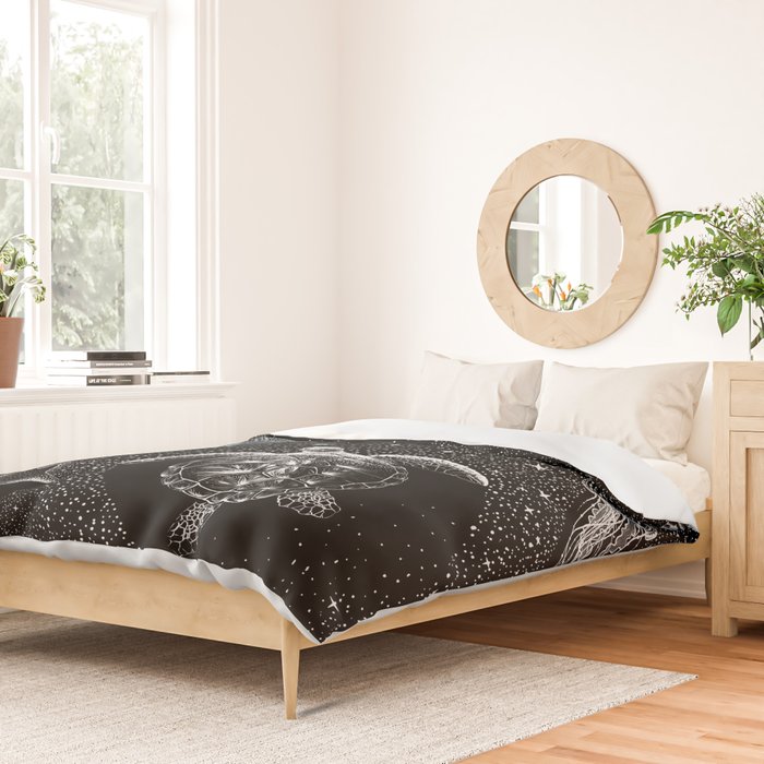 Cosmic Ocean (Black Version) Duvet Cover Gallery Image 2